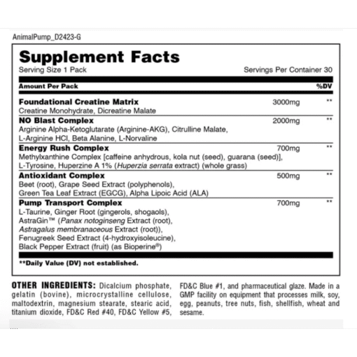 Alternative view of Animal Pump (Pre-workout en packs)