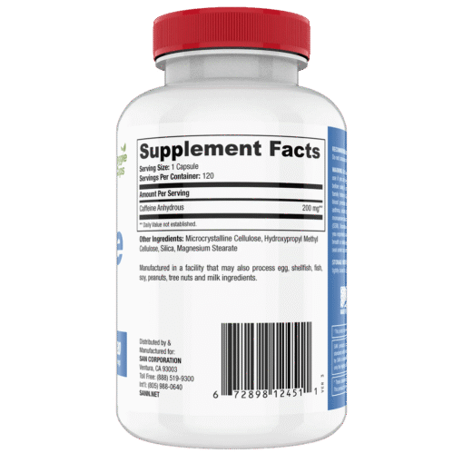 Alternative view of CAFFEINE 200 MG – SAN (120 cápsulas)