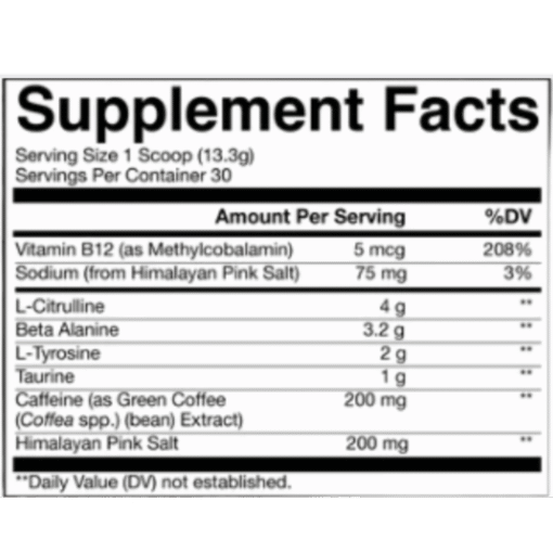 Alternative view of RAW CBUM Essential Pre Entreno