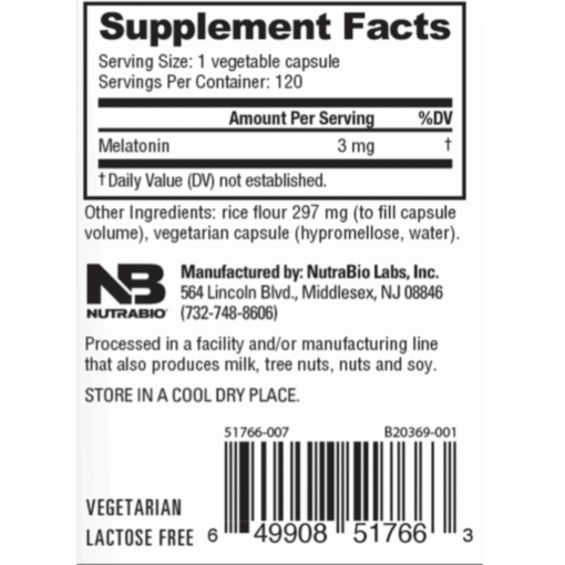 Alternative view of Nutrabio Melatonina
