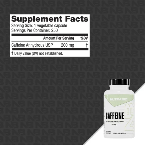 Alternative view of Nutrabio cafeina 200 mg