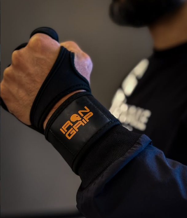 Iron grip muñequera con soporte y agarre superior